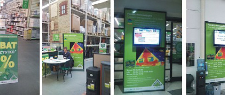 Materiały POS, montaż dekoracji witryn sklepowych.